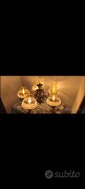 Lampadario antico in ottone diametro 70 cm 5 luci