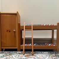 Letto a castello giocattolo legno original Anni 70