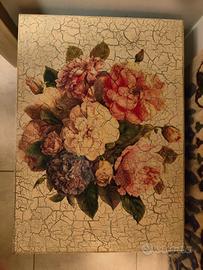 Cassettina in legno decupage porta spazzole