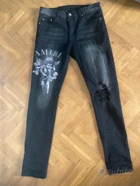 jeans amiri neri con angelo