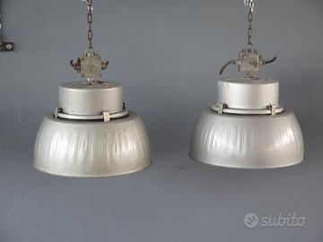 VECCHIA LAMPADA INDUSTRIALE VINTAGE COMPLETA