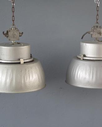 VECCHIA LAMPADA INDUSTRIALE VINTAGE COMPLETA