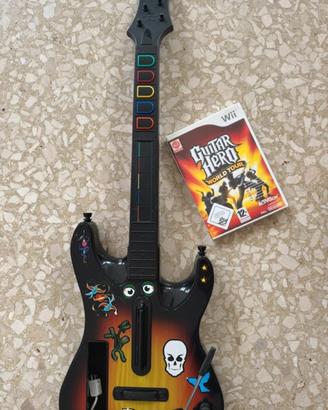 Chitarra + gioco Guitar hero per wii