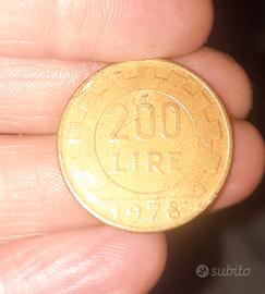  MONETA 200 LIRE SENZA FIRMA DEL 1978 
