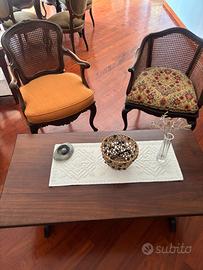 Set salotto vintage: 2 poltroncine + 2 tavolini