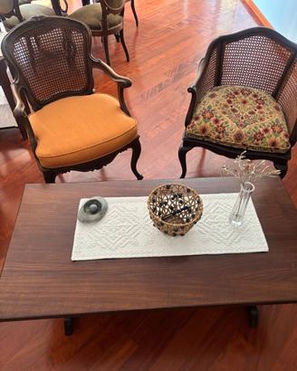 Set salotto vintage: 2 poltroncine + 2 tavolini