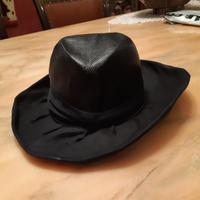 Cappello vintage paglia nera liscia