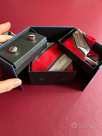 Set di cravatta gemelli e fazzoletto da taschino