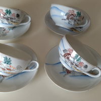 4 tazze+piattini Miyamoto Servizio da tè Giappone