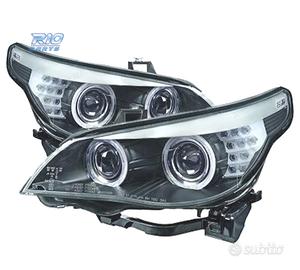 FARI XENON BMW E60 E61 07-10 ANGEL EYES NERO CHIAR