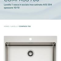 Lavello mono vasca Elleci Compass 700 