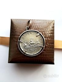 500 Lire in argento “Cristoforo Colombo” incast.