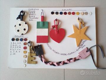 portachiavi in pelle.Braccialetto