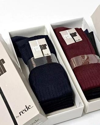 5 PAIA CALZE LUNGHE UOMO *REDPAR_COTONE 100%