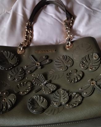 borsa donna Michael Kors   a spalla verde oliva