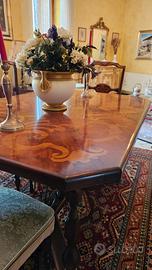 Elegante soggiorno anni ’60 in radica intarsiata