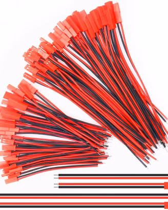 40 Connettori JST 2 Pin 22AWG con Cavo 10/15 cm