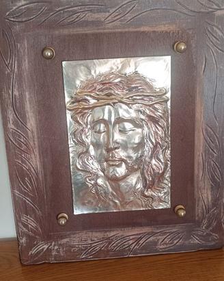Quadro vintage  laminato raffigurante Cristo con