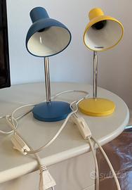 Coppia lampade da scrivania Perenz blu e gialla