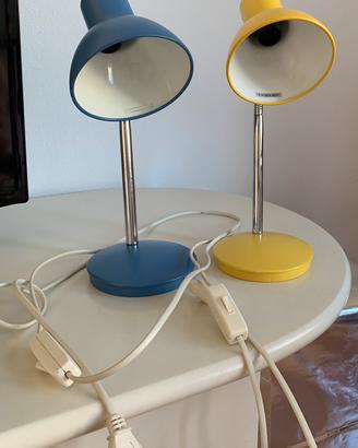 Coppia lampade da scrivania Perenz blu e gialla