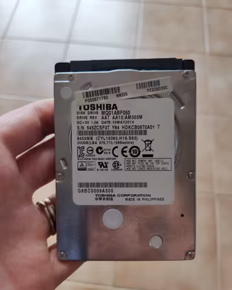 Hard Disk Interno TOSHIBA 500GB 2,5" MQ01ABF050