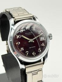 pilsen watch vintage new nos swiss made 33mm red