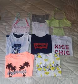 set 22 pezzi  t-shirt leggins bambina 12 anni 
