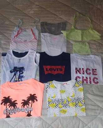 set 22 pezzi  t-shirt leggins bambina 12 anni 