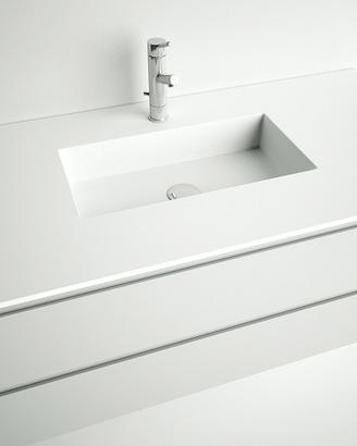Top in teknoril con lavabo rettangolare integrato