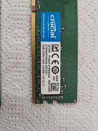 2 banchi RAM ddr4  8GB  l'uno 