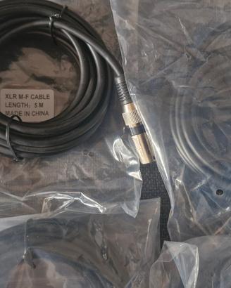 4 cavi xlr 5 metri audio per microfoni e casse 
