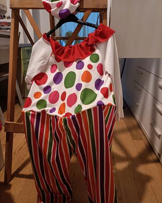 vestito carnevale pagliaccio 