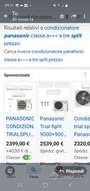 condizionatore trial split Panasonic a+++ 12000 bt