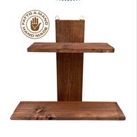 MENSOLA DA PARETE A DUE RIPIANI IN LEGNO FATTA A M