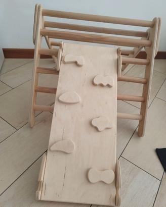 Triangolo di Pikler con scivolo/rampa