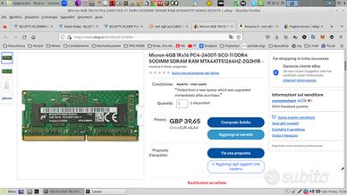 Memoria Pc4 - 4GB per portatile