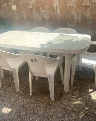 Tavolo grande completo di 6 sedie