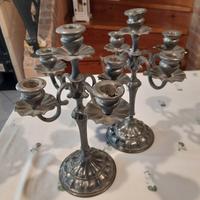 N.2 candelabri in peltro al 95%vintage