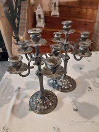 N.2 candelabri in peltro al 95%vintage