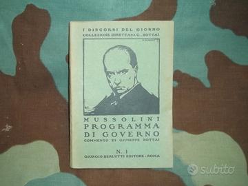 Libro Mussolini - programma di governo - Bottai