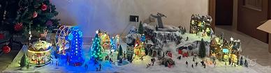 Villaggio natalizio lemax +babbo natale gonfiabile