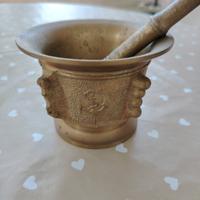 mortaio con pestello in rame/bronzo