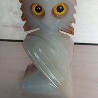 Scultura di Gufo in pietra d'Onice.