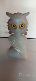 Scultura di Gufo in pietra d'Onice.