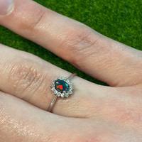 Anello regolabile Opale e argento 925