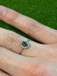 Anello regolabile Opale e argento 925