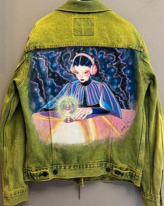 Giacca di jeans LEVI'S denim custom dipinta a mano