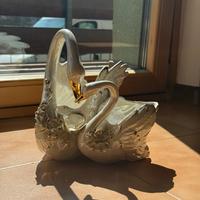 centrotavola/portaoggetti in porcellana cigni