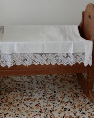 culla a dondolo legno massello 103 x 90  h 84 cm.j