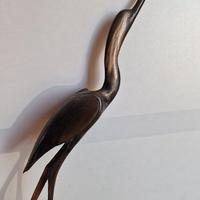 Elegante Airone Vintage in Vero Corno Lavorato 